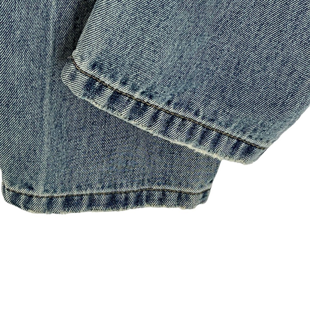 AFRM Revolve Boyfriend Destroyed High Rise Button Fly Blue Ripped Jeans Size 26 - Picture 6 of 11